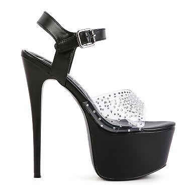London Rag First Date Women's Rhinestone High Heel Sandals