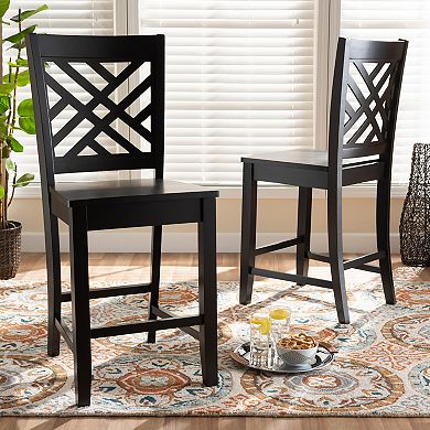 Baxton Studio Caron Counter Stool 2-piece Set