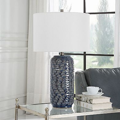 Ceramic Wavy Textured Table Lamp