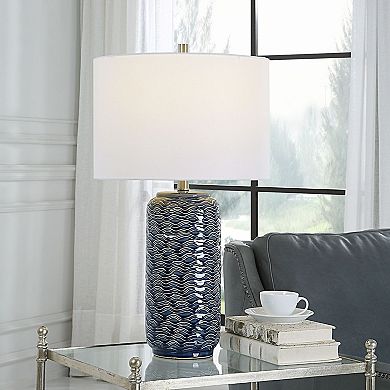 Ceramic Wavy Textured Table Lamp