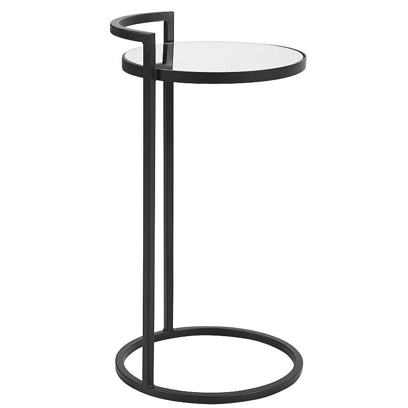UPC 792977000021 product image for Mirror-Top Iron Accent Table, Matte Black | upcitemdb.com