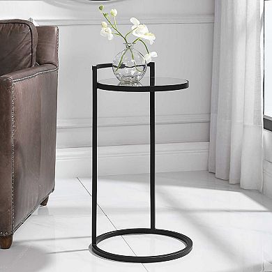 Mirror-Top Iron Accent Table