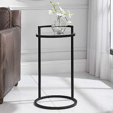 Mirror-Top Iron Accent Table