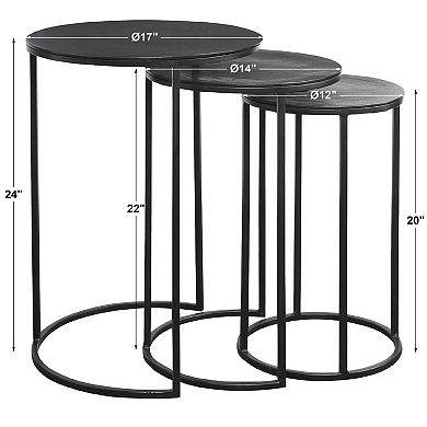 Iron Nesting Table 3-piece Set