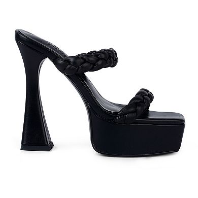Rag & Co Pin-Up Women's Leather High Heel Sandals