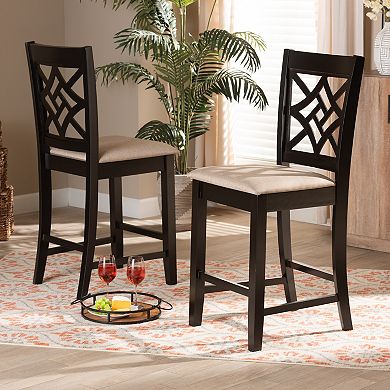 Baxton Studio Nicolette Counter Stool 2-piece Set