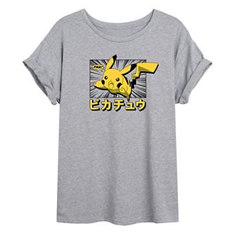 Juniors' Pokémon Pikachu Anime Oversized Graphic Tee