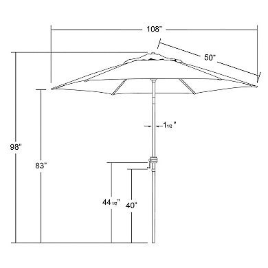 Astella 9-ft. Steel Market Push-Button Tilt Patio Umbrella