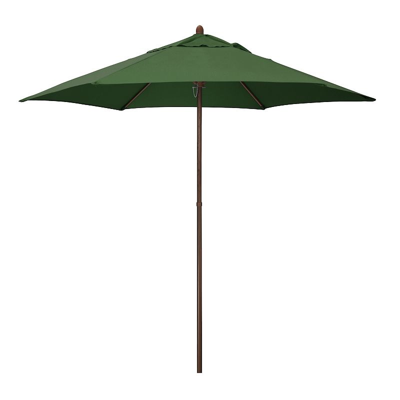 Astella 9-ft. Wood-Grained Market Push Lift Patio Umbrella, Green