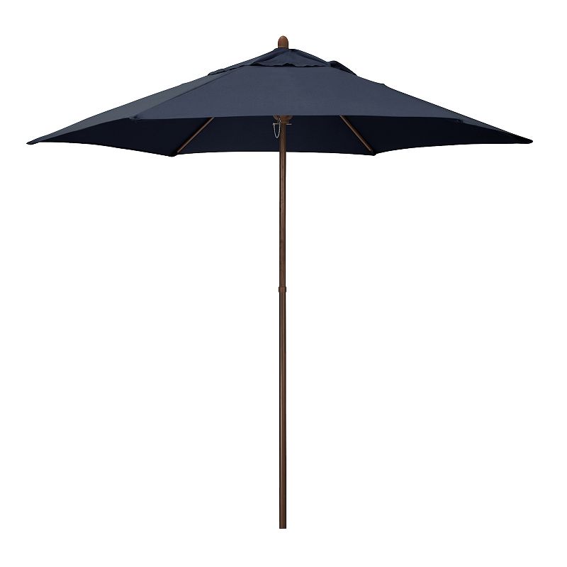 Astella 9-ft. Wood-Grained Market Push Lift Patio Umbrella, Blue