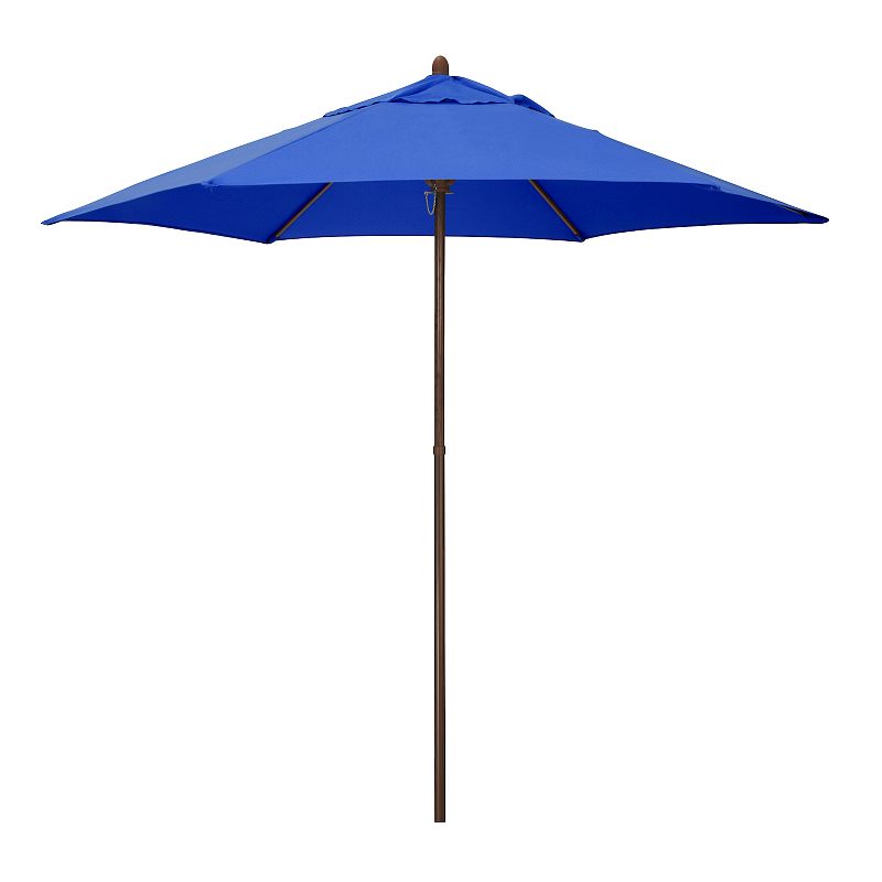 Astella 9-ft. Wood-Grained Market Push Lift Patio Umbrella, Blue