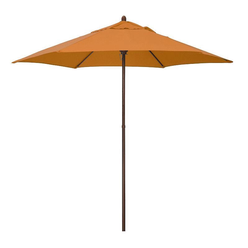 Astella 9-ft. Wood-Grained Market Push Lift Patio Umbrella, Orange