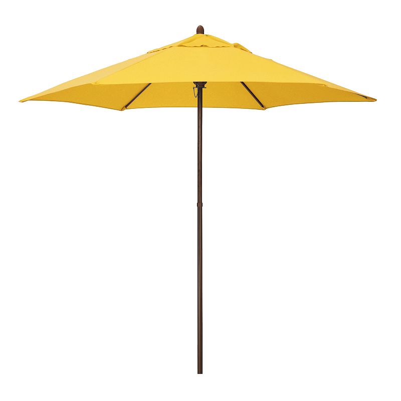 Astella 9-ft. Wood-Grained Market Push Lift Patio Umbrella, Yellow