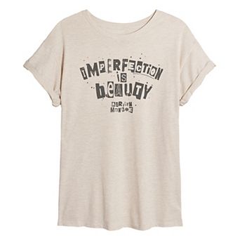 Juniors' Marilyn Monroe "Imperfection" Oversized Graphic Tee