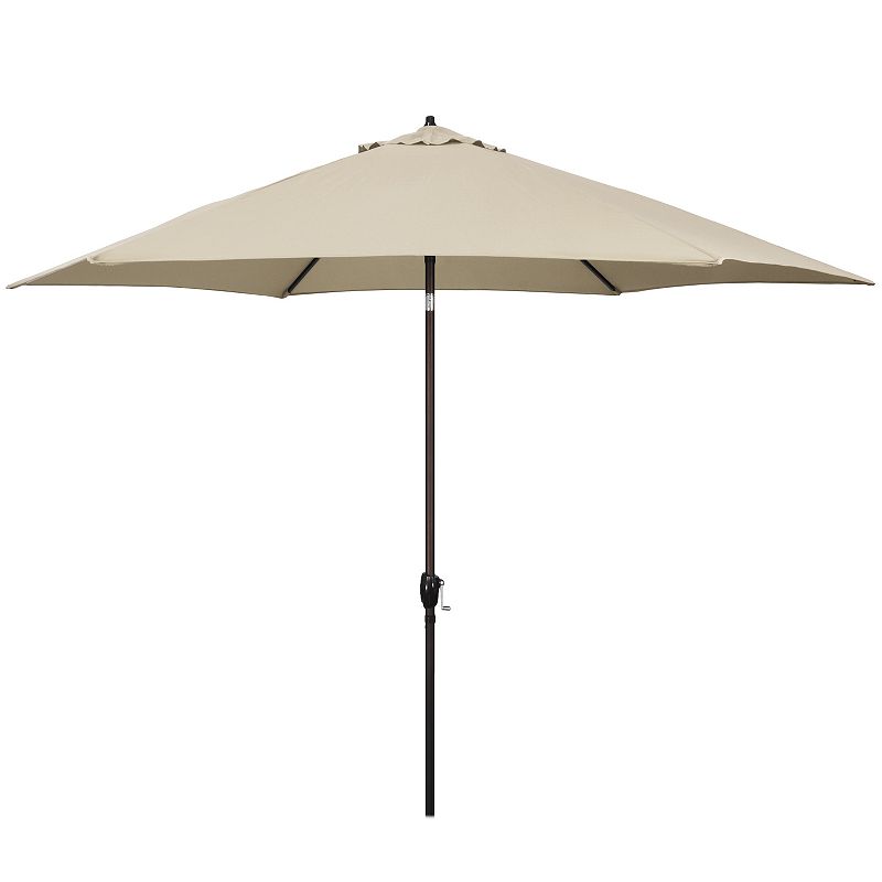 Astella 11-ft. Aluminum Market Push-Button Tilt Patio Umbrella, Beig/Green