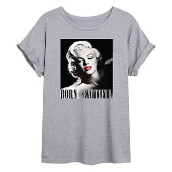 Juniors' Marilyn Monroe "Beautiful" Oversized Graphic Tee