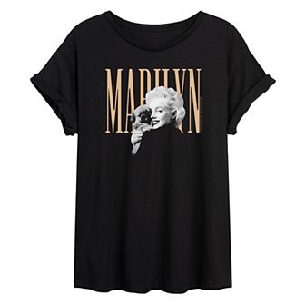 Juniors' Marilyn Monroe "Marilyn" Oversized Graphic Tee