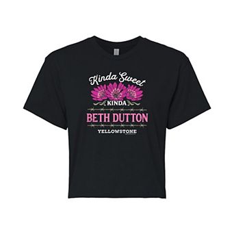Juniors' Yellowstone "Kinda Sweet" Cropped Graphic Tee