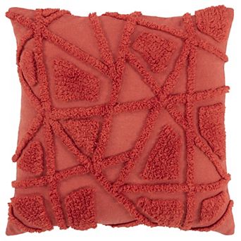 Rizzy Home Paige Textured Coral Throw Pillow