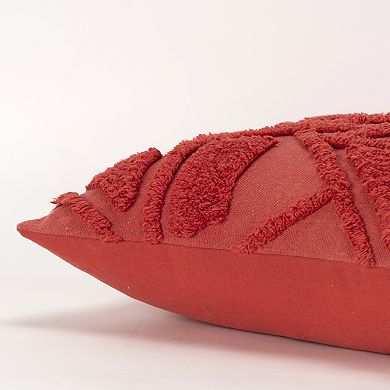 Rizzy Home Paige Textured Coral Throw Pillow