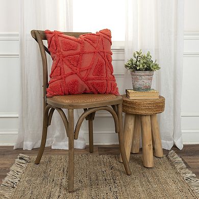 Rizzy Home Paige Textured Coral Throw Pillow