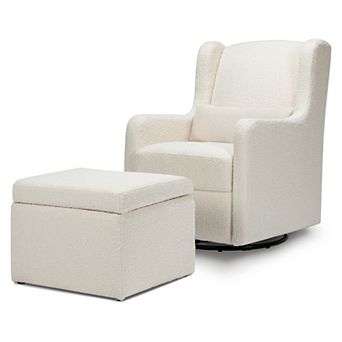 DaVinci Adrian Swivel Glider with Storage Ottoman