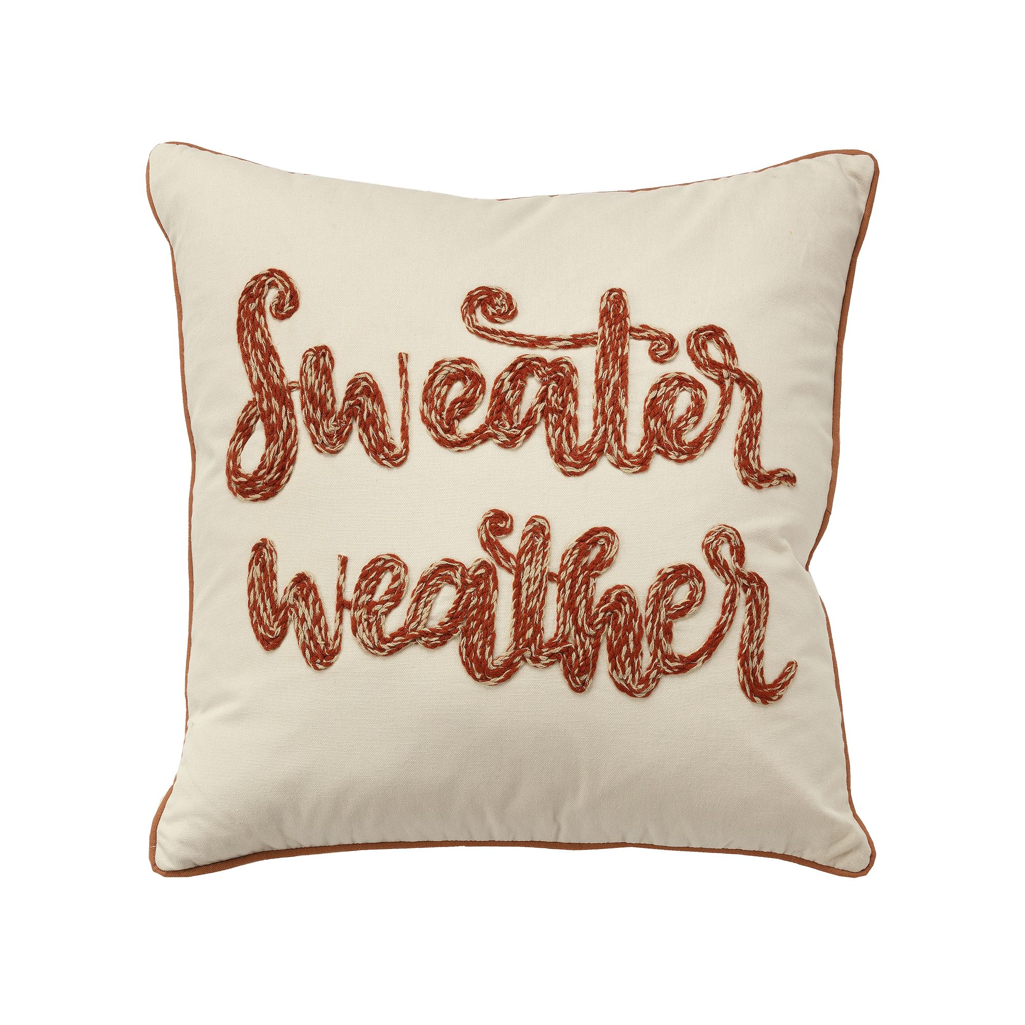 Rizzy Home Brock Throw Pillow, Natural Red