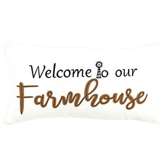 Rizzy Home Eve Welcome To Our Farmhouse Throw Pillow