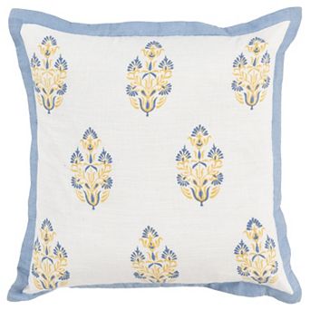 Rizzy Home Ava Blue Trim Throw Pillow