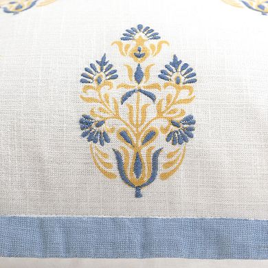 Rizzy Home Ava Blue Trim Throw Pillow