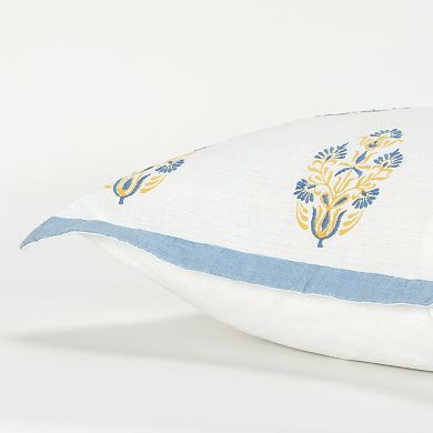 Rizzy Home Ava Blue Trim Throw Pillow