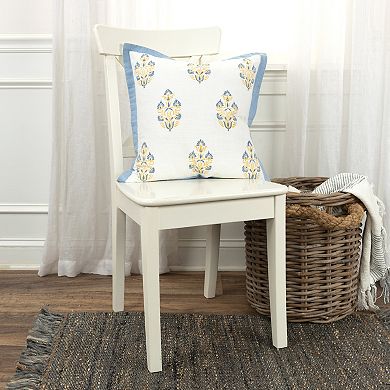 Rizzy Home Ava Blue Trim Throw Pillow