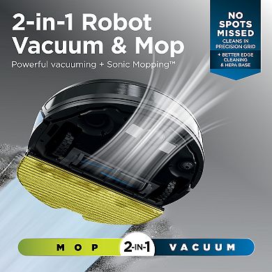 Shark "Matrix Plus 2in1" Robot Vacuum & Mop with Sonic Mopping, Matrix Clean, HEPA Bagless Self Empty (RV2610WA)