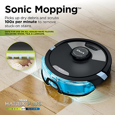 Shark "Matrix Plus 2in1" Robot Vacuum & Mop with Sonic Mopping, Matrix Clean, HEPA Bagless Self Empty (RV2610WA)