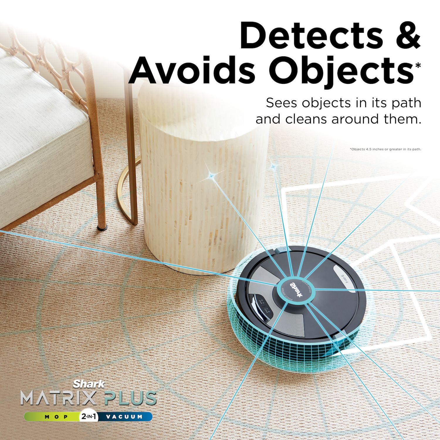 Shark Matrix Plus 2in1 Robot Vacuum & Mop with Sonic Mopping, Matrix Clean, HEPA Bagless Self Empty (RV2610WA)