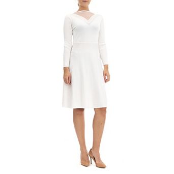 Women's Nina Leonard Mockneck Long Sleeve Sweater Dress