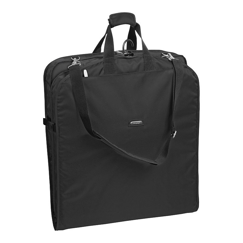WallyBags 52-Inch Premium Travel Garment Bag with Shoulder Strap and Two Large Pockets, Black