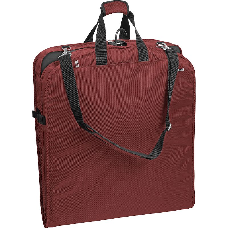 WallyBags 52-Inch Premium Travel Garment Bag with Shoulder Strap and Two Large Pockets, Red