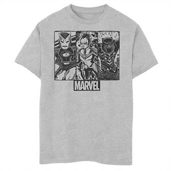 Boys 8-20 Marvel Avengers Panels Woodcut Graphic Tee