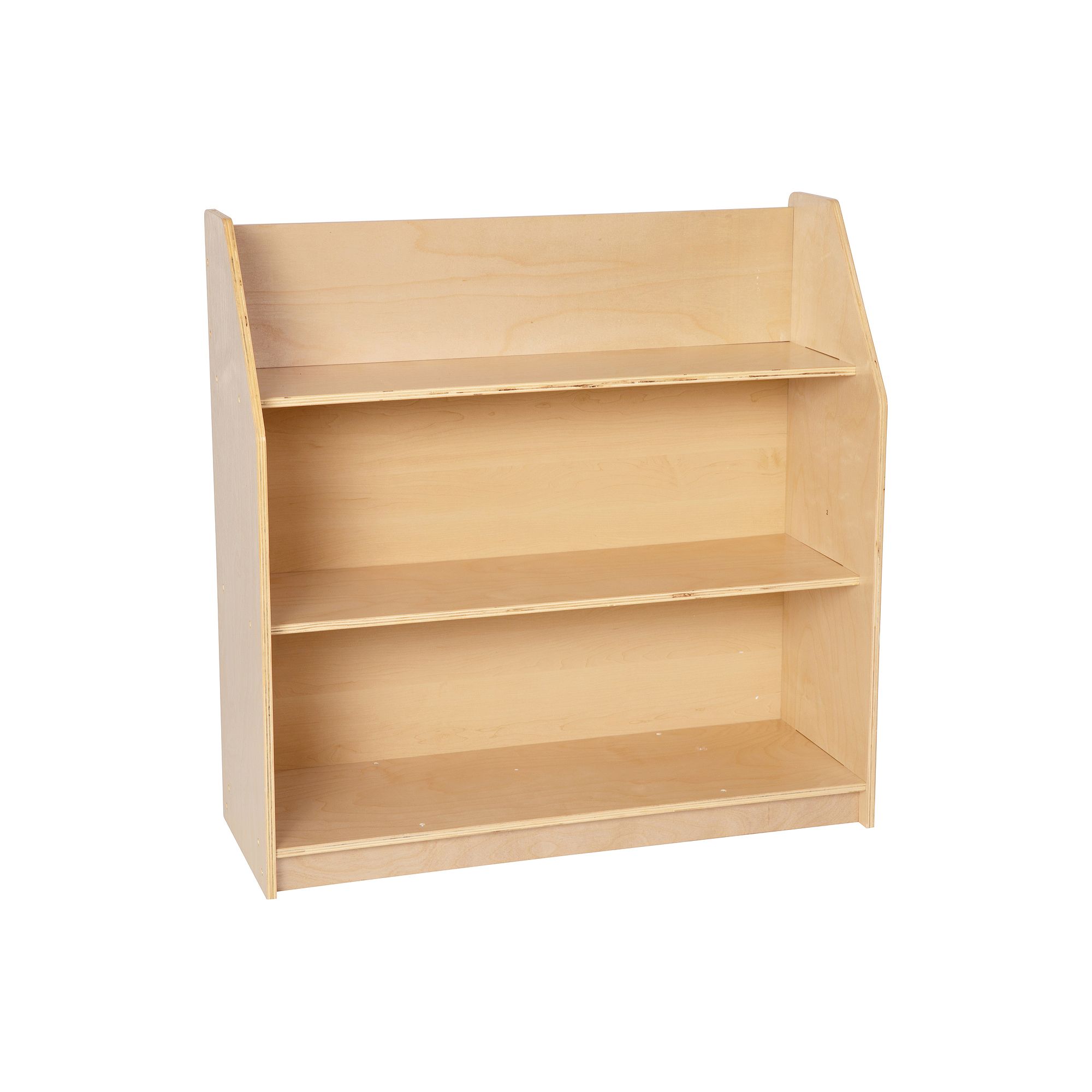 Flash Furniture Natural Wooden 3 Shelf Book Display with Safe