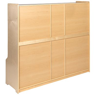 Flash Furniture Wooden 5 Section School Coat Locker with Bench