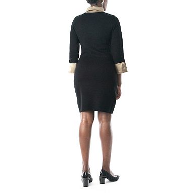 Women's Nina Leonard Three Quarter Sleeve Sweater Dress