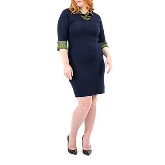 Women's Nina Leonard Three Quarter Sleeve Sweater Dress