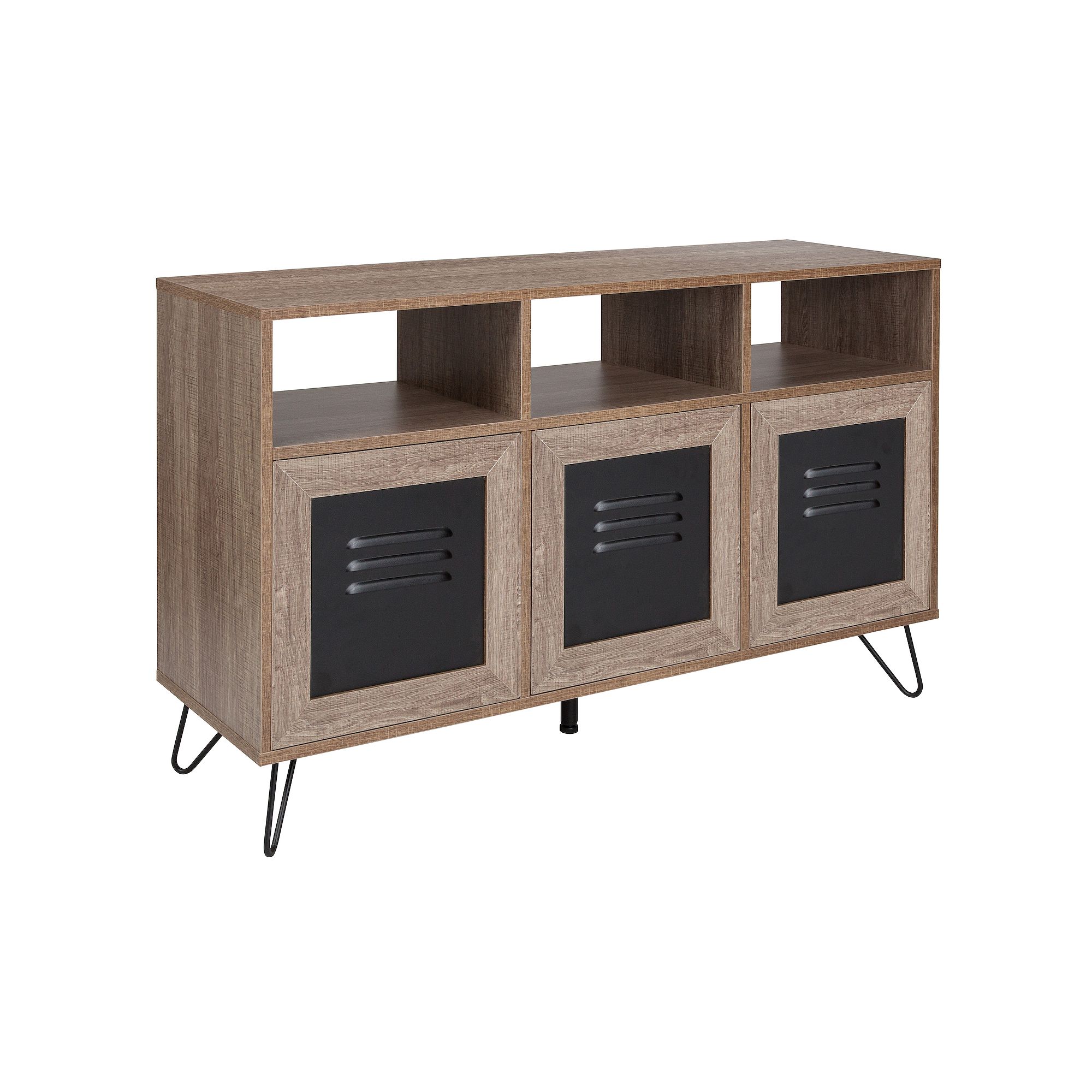 Flash Furniture Woodridge Collection 3 Shelf Storage Cabinet with Metal Doo