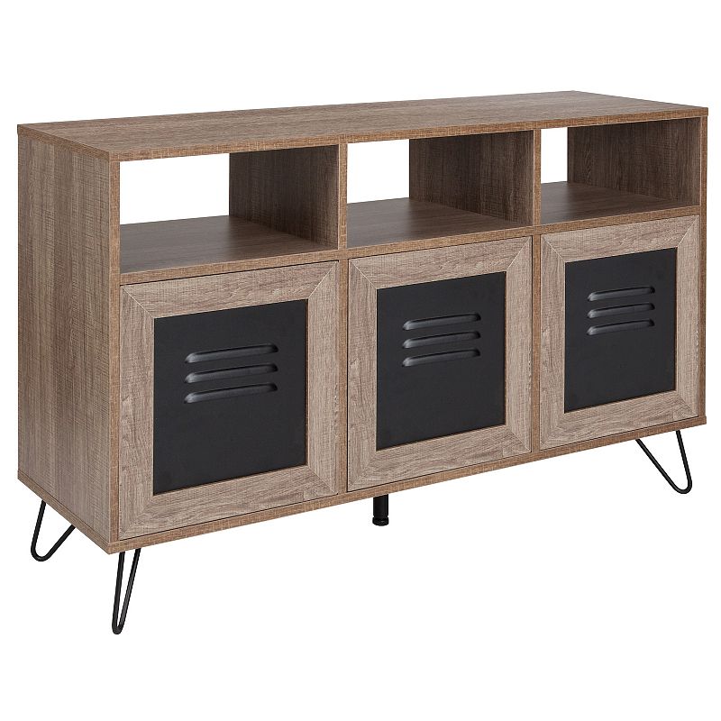 Flash Furniture Woodridge Collection 3 Shelf Storage Cabinet with Metal Doo