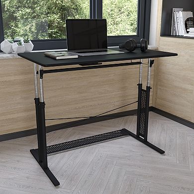 Flash Furniture Height Adjustable Sit to Stand Home Office Desk