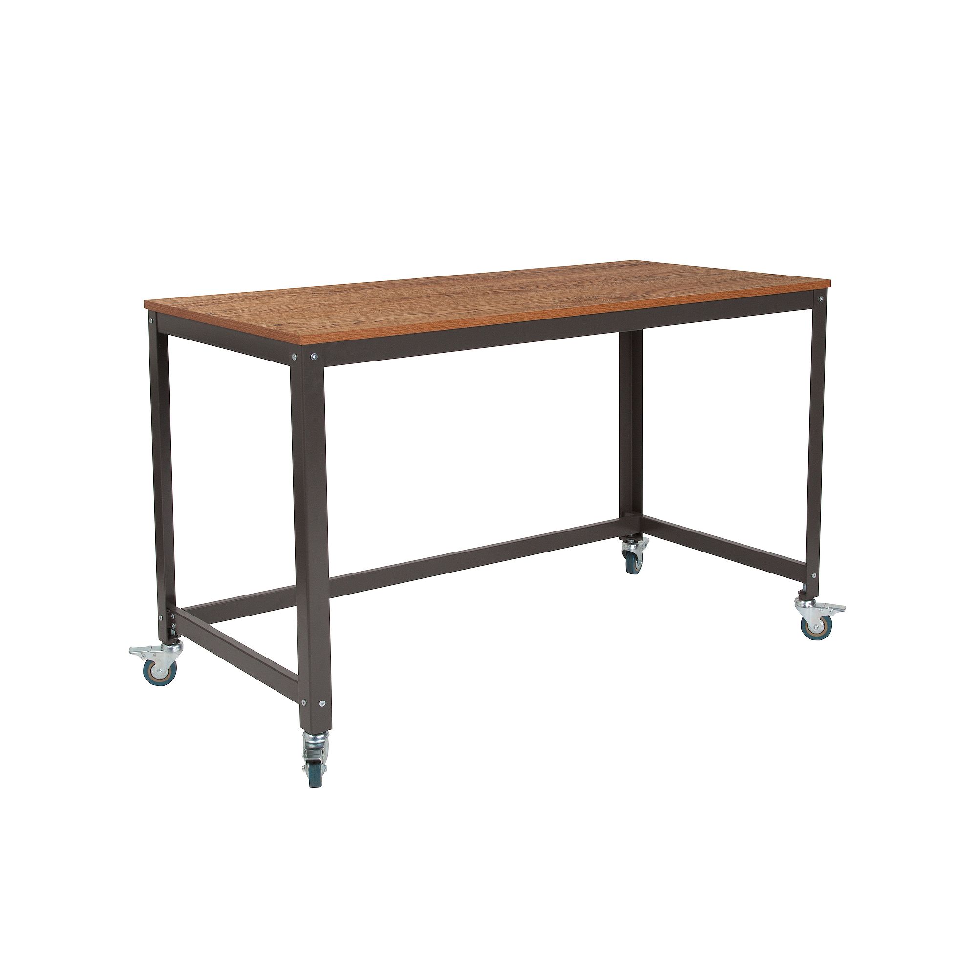 Flash Furniture Livingston Collection Computer Table and Desk, Brown