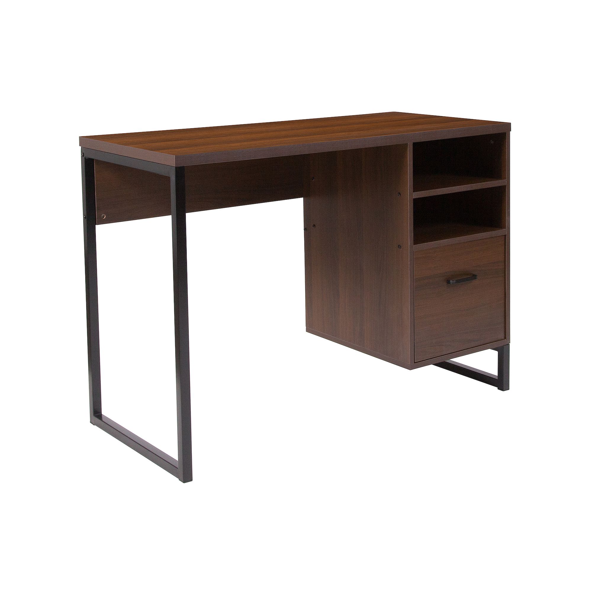 Flash Furniture Northbrook Rustic Coffee Wood Grain Finish Computer Desk