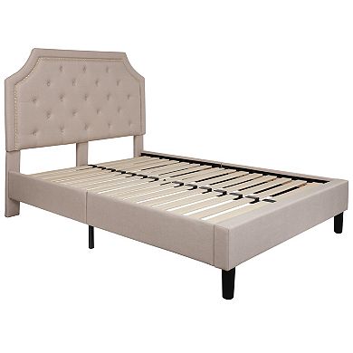 Flash Furniture Brighton Tufted Upholstered Platform Bed & Pocket Spring Mattress