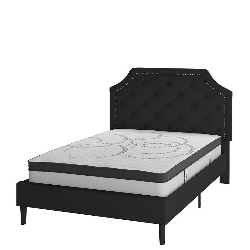 Flash Furniture Brighton Tufted Upholstered Platform Bed & Pocket Spring Ma
